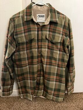 Mountain Khakis Olive & Tan Plaid Sherpa-Lined Shirt Jacket